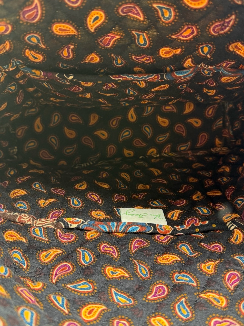 Vera Bradley Kesington Print Floral Paisley Tote Shoulder Bag Brown Black Zip - Picture 4 of 7